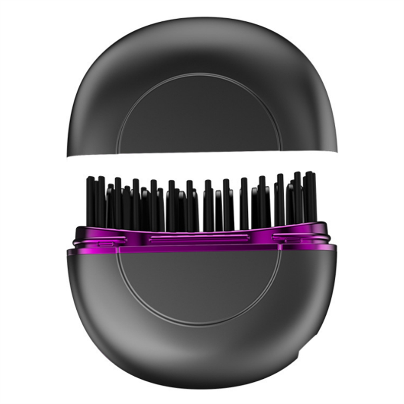 (GGBR) Wireless Rechargeable Travel-Friendly Portable Ionic Hair and Beard Straightener Brush,Mini Hair Styler