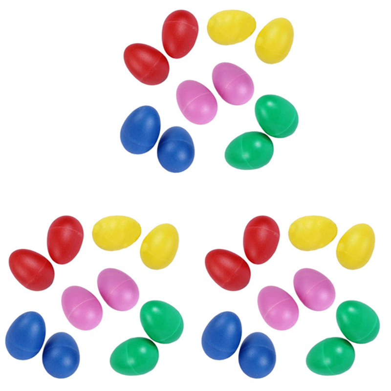 NAMUNY 30 Pack Plastic Percussion Musical Instrument Toys Egg Maracas Shakers