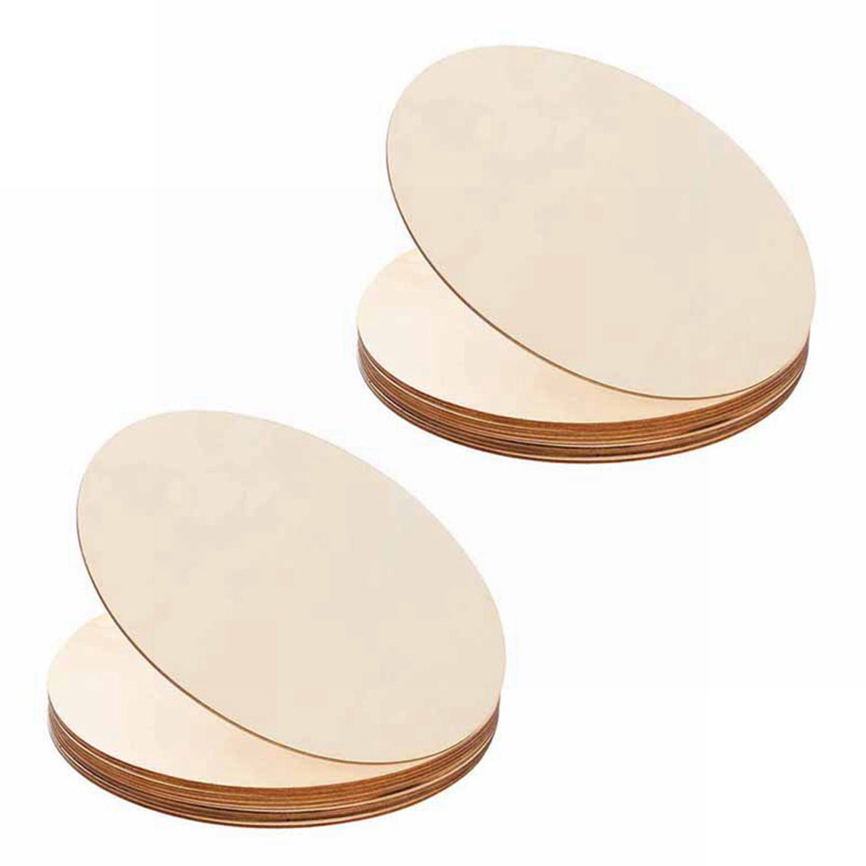 fasdaga 20PCS Natural Wood Pieces Slice Round Unfinished Wooden Discs for Crafts Centerpieces 4Inch & 4.7Inch