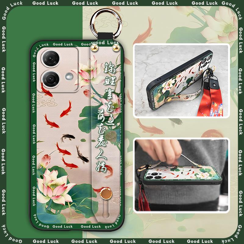 Shockproof Wristband Phone Case For Redmi Note14 5G old lady Chinese style ring Anti-dust Waterproof for mom Anti-knock