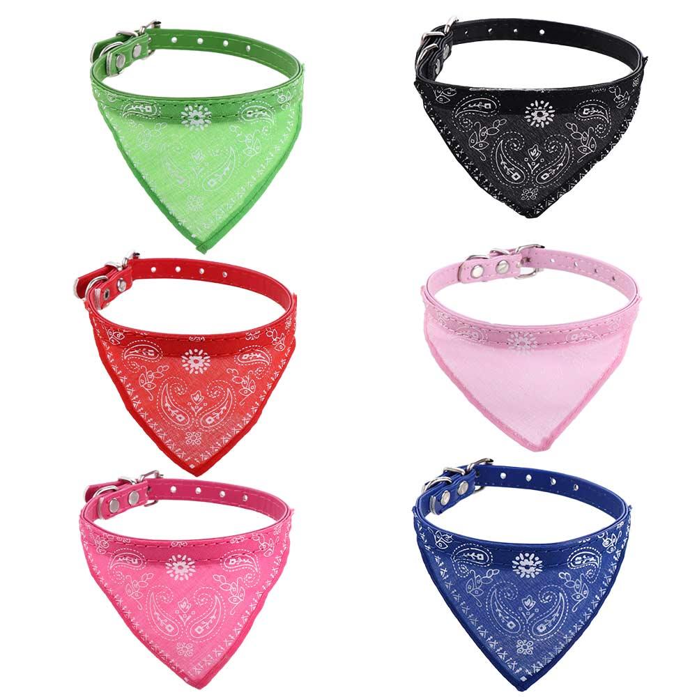 Adjustable Printing Cat Neck Collar Grooming Accessories Triangle Bandana for Puppy Kitten Pet Supplies Dog Collars Dog Saliva Towel Dog Bandana