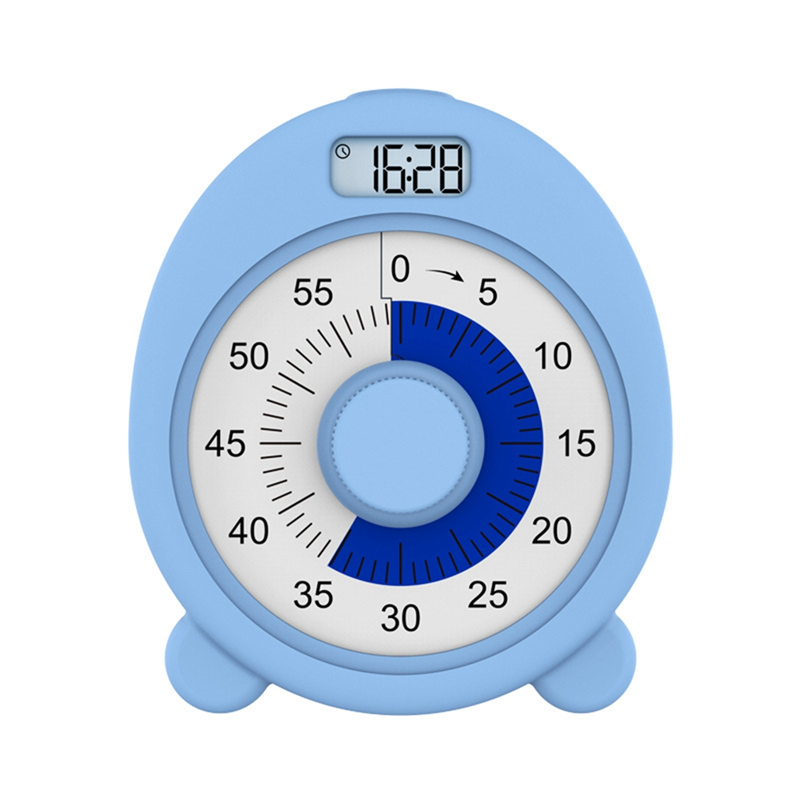 1 PCS Rechargeable Visual with Clock and Night Light,60 Minute Countdown Blue ABS for Kids Adults