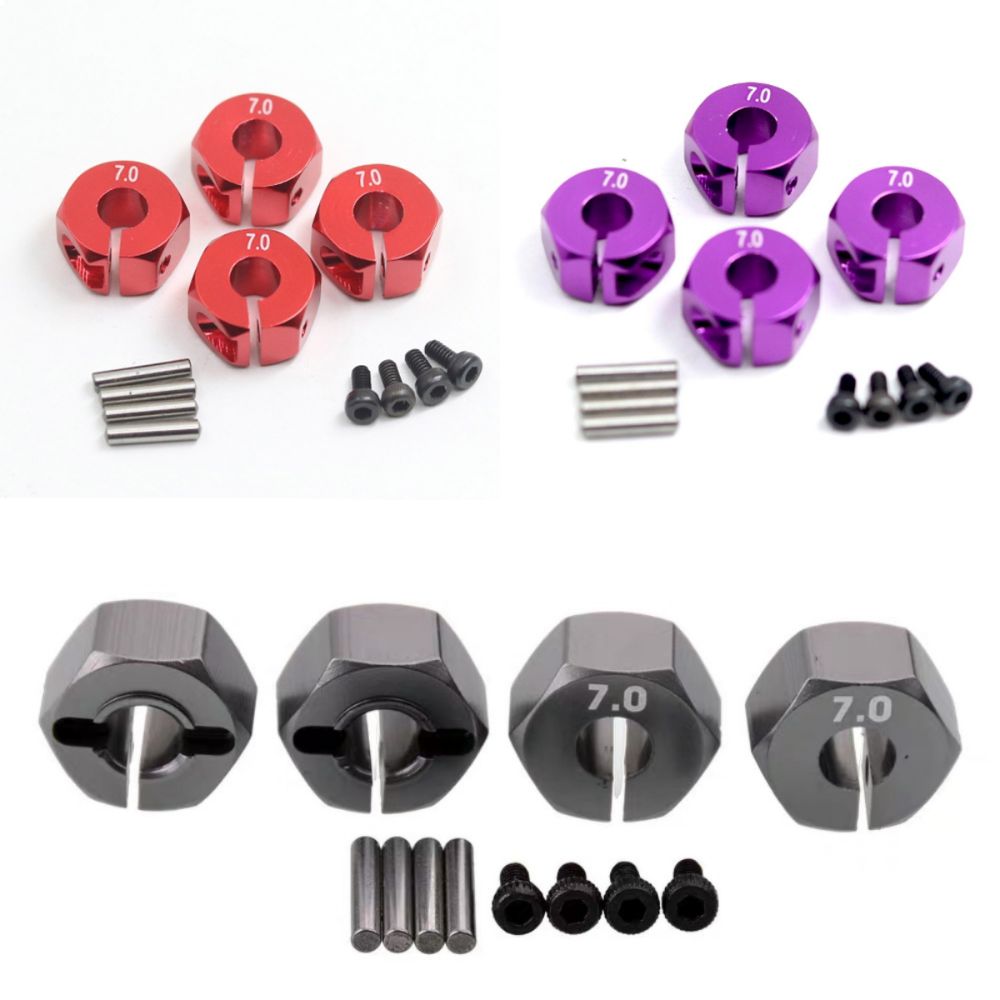 4pcs New Wheel Hex Drive Hubs 6 7 mm Aluminum Crawler Wheel Parts Multiple Color with Pins Screws RC Car Accessories for HSP HPI Tamiya