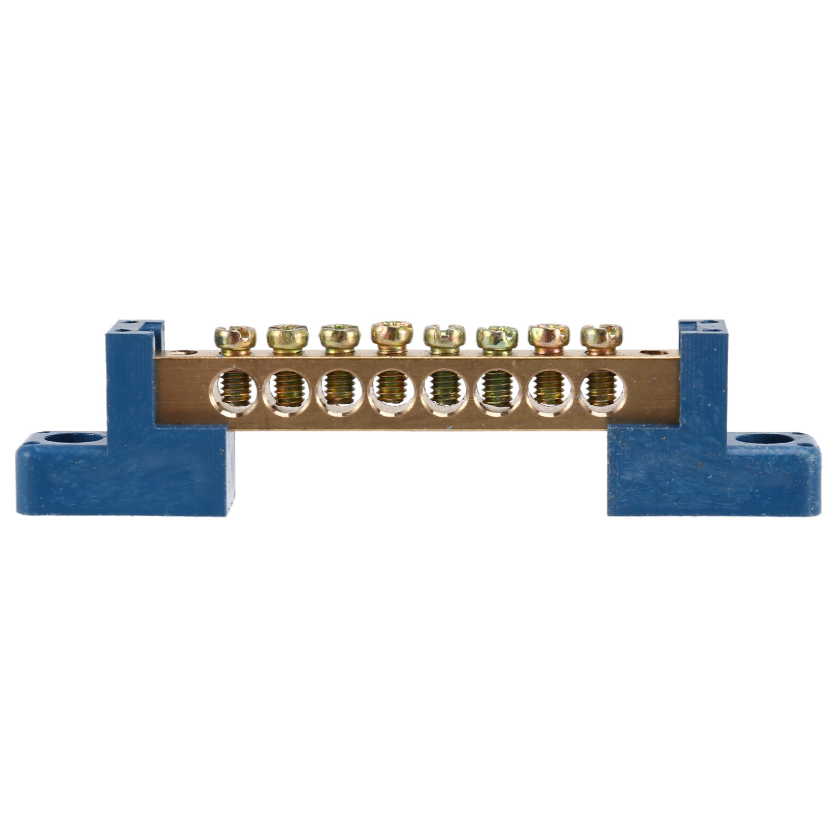 NAMUNY 8 Terminal Bus Bar Terminal Block 10 Pack Brass Wire Screw Terminal for Car Boat Marine Ground Power Distribution