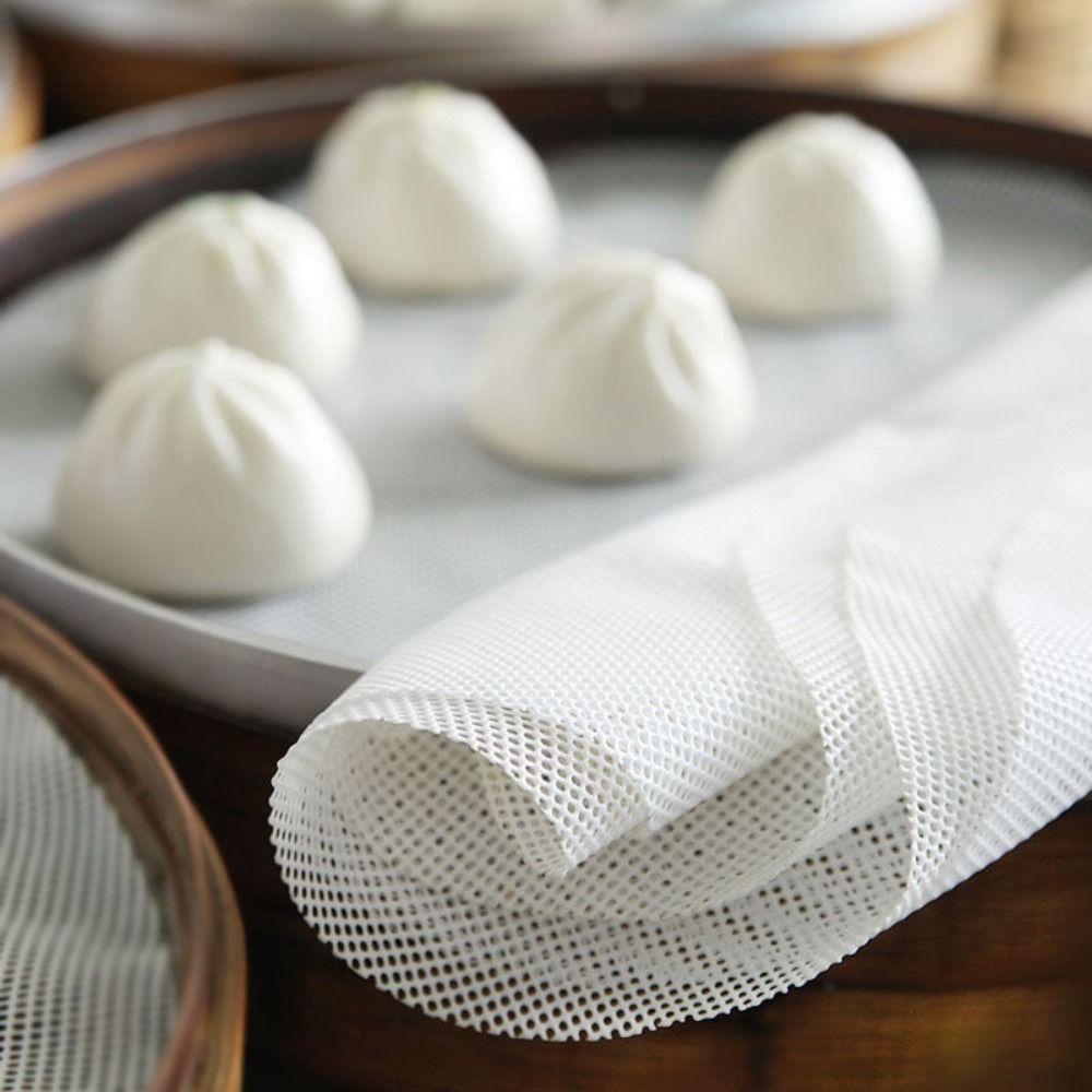Durable Non-Stick Round Steamer Mesh Pad Thickened Kitchen Baking Accessories Silicone Dehydrator Sheets Reusable Steamer Mat
