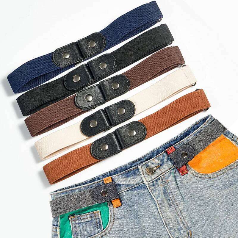 Simple able Versatile Clothing Decoration Jeans Buttonless Elastic Mens Invisible Belt