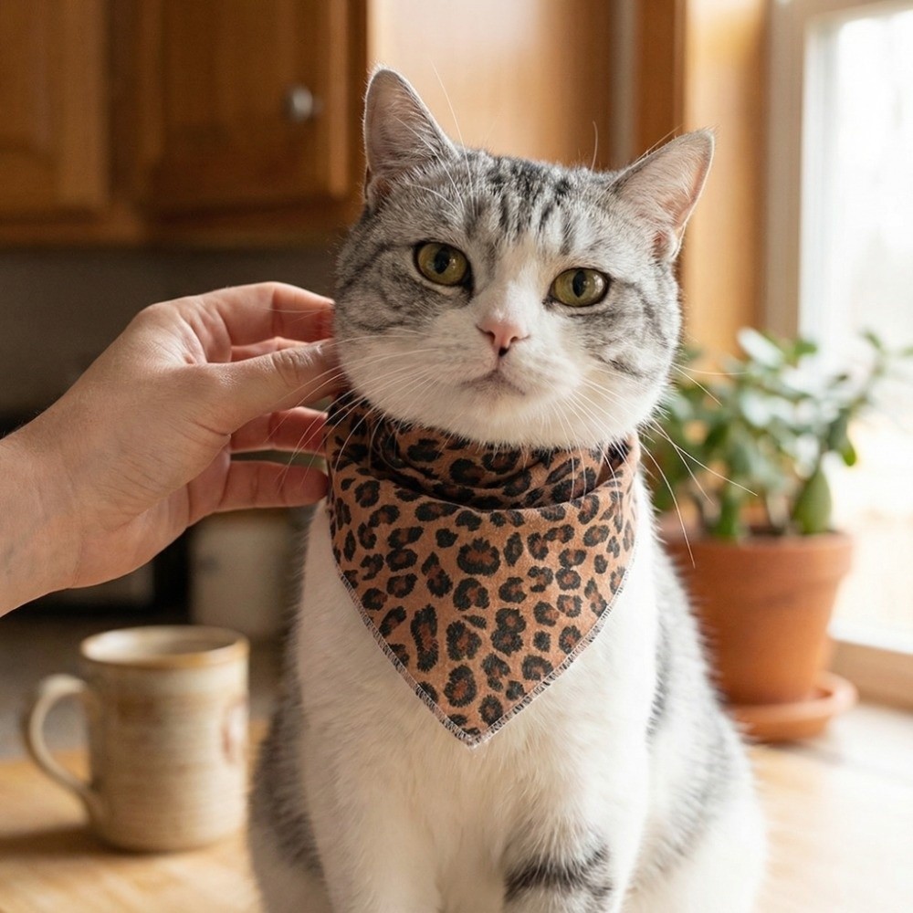 Cute Fruit Print Pet Triangle Towel Soft Cotton Pet Saliva Towel Adjustable Cat Neckerchief for Dogs Cats