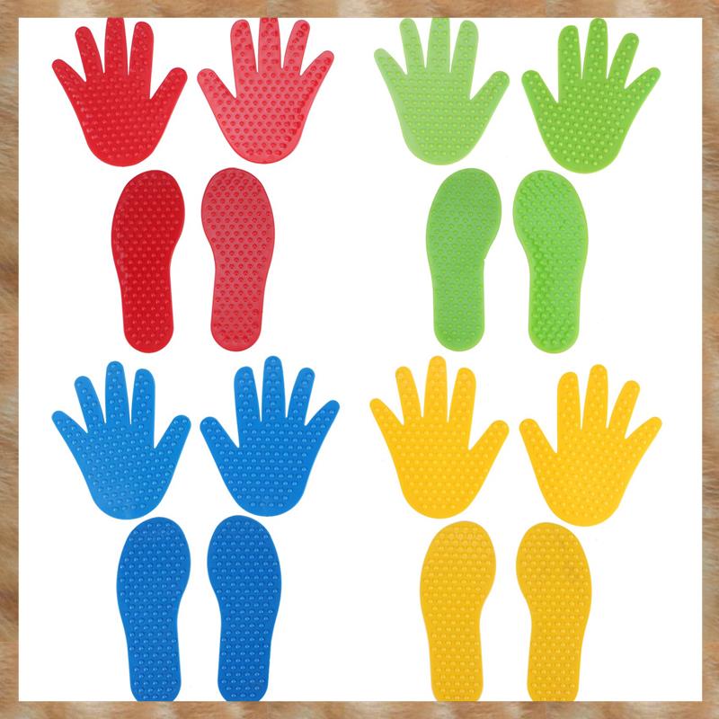 8 Pairs Hands and Feet Game 4 Color Jump Play Mat Sport Musculation Indoor Outdoor Game Props for Children