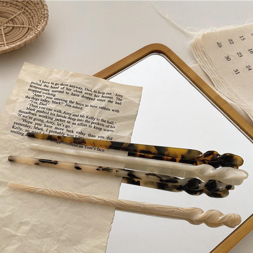 Girls Temperament Vintage Acetate Leopard Printed Disk Hair Hair Accessories Hair Sticks Hairpins