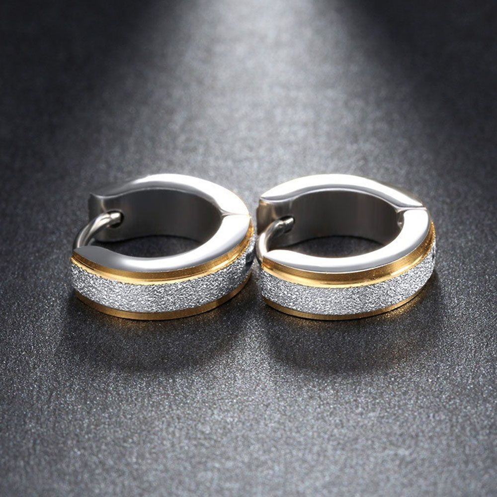 Style Huggie Fashion Women Earring Stainless Steel Polish Hoop Earrings Simple Circle