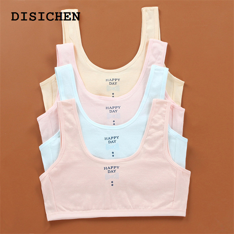 DISICHEN New style Cotton Teenagers Sport Bras Young Girls Wireless Underwear Puberty Training Bras Clothes Undergarment Kids Tank Top Baby Clothes