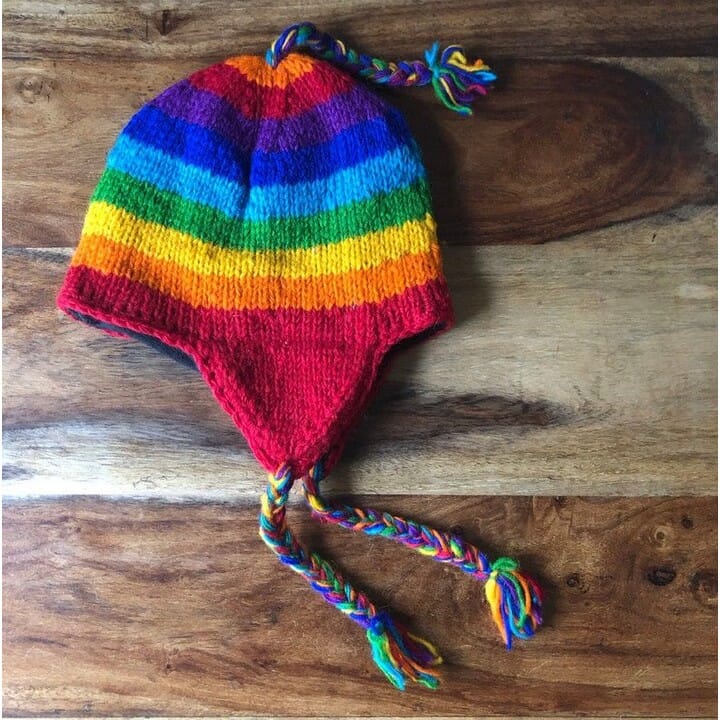 Multicolor Woolen Ear Flap Cap