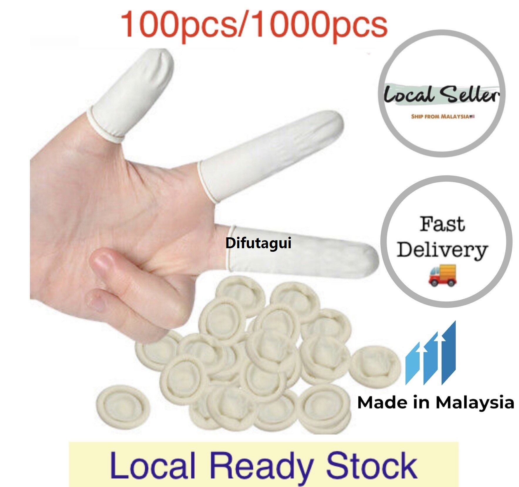 Difutagui (Ready Stock) Disposable Latex Finger Luxury Cot 100 Pieces Product Malaysia