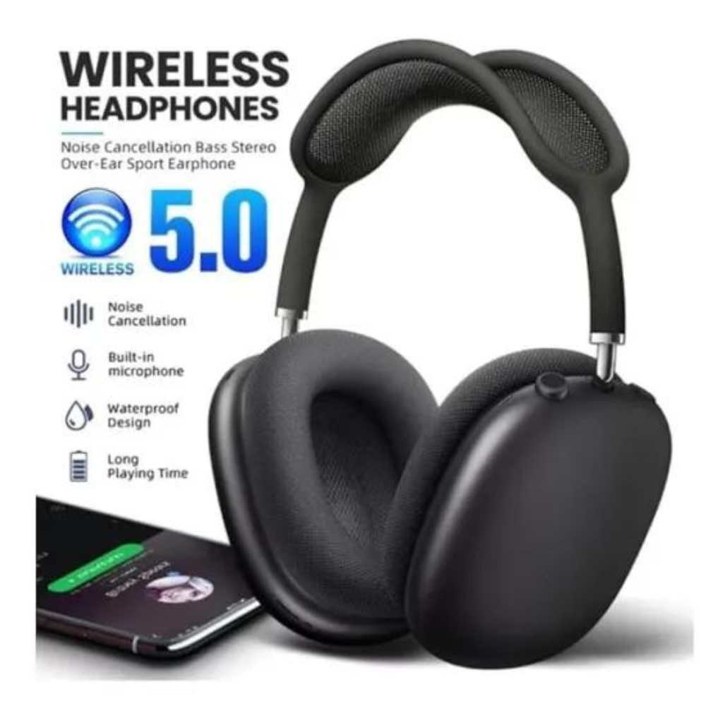 P9 Wireless Bluetooth Headphones HiFi Stereo Over-Ear Headset with Mic, Noise Cancelling Sports Earphones, Spatial Audio & Transparency Mode, 20-Hour Playtime for i-Phone, Android, Laptop & Gaming