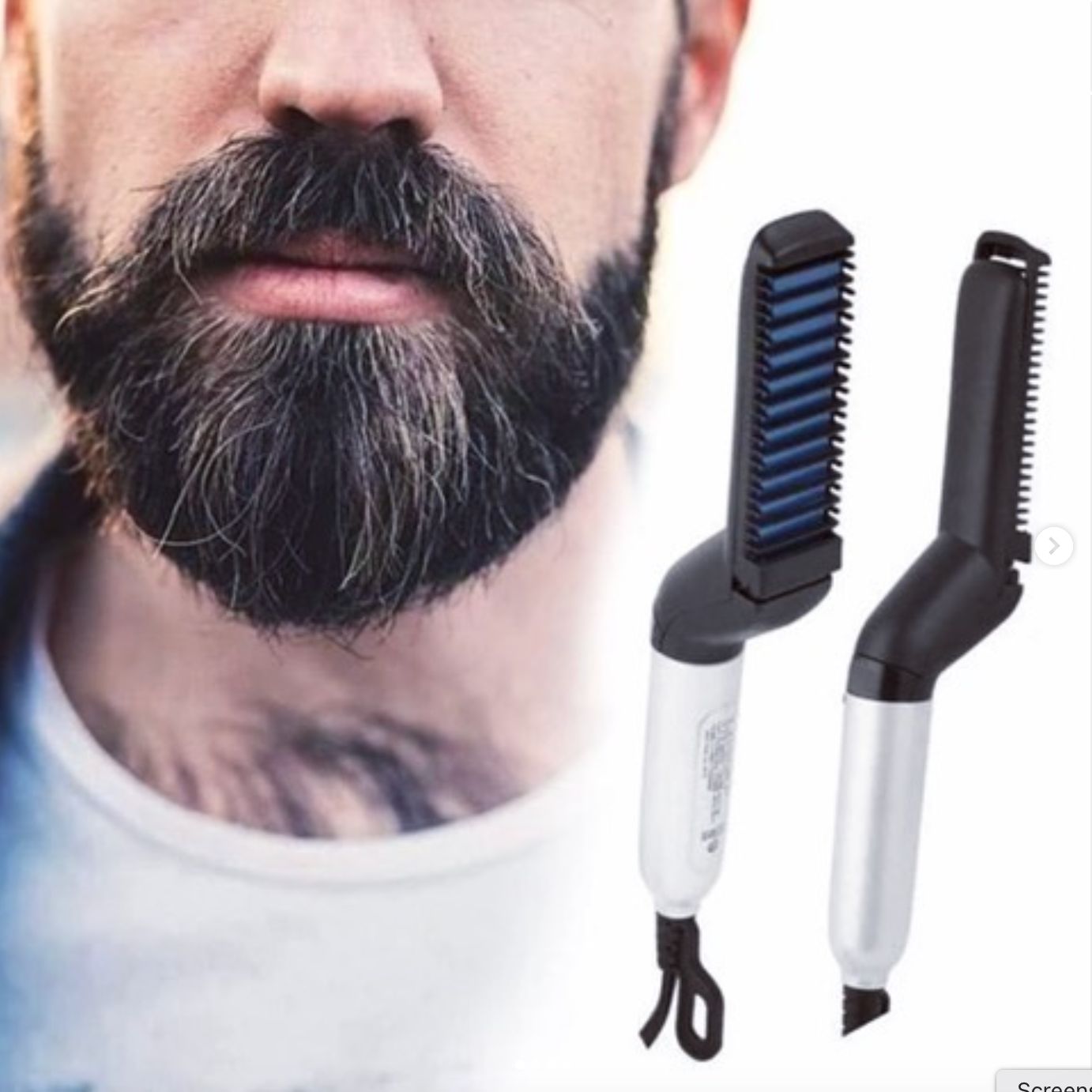 Hair and Beard Straightener - Compact Heating Tool for Smooth Styling, Fast Heat-Up Grooming Device for Men