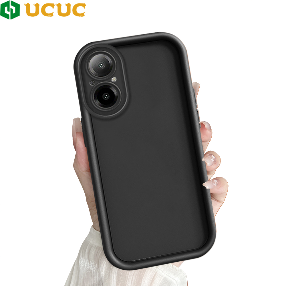 UCUC for Realme C67 4G Back Cover Solid Color Ladder Camera Soft Rubber Protection Phone Case