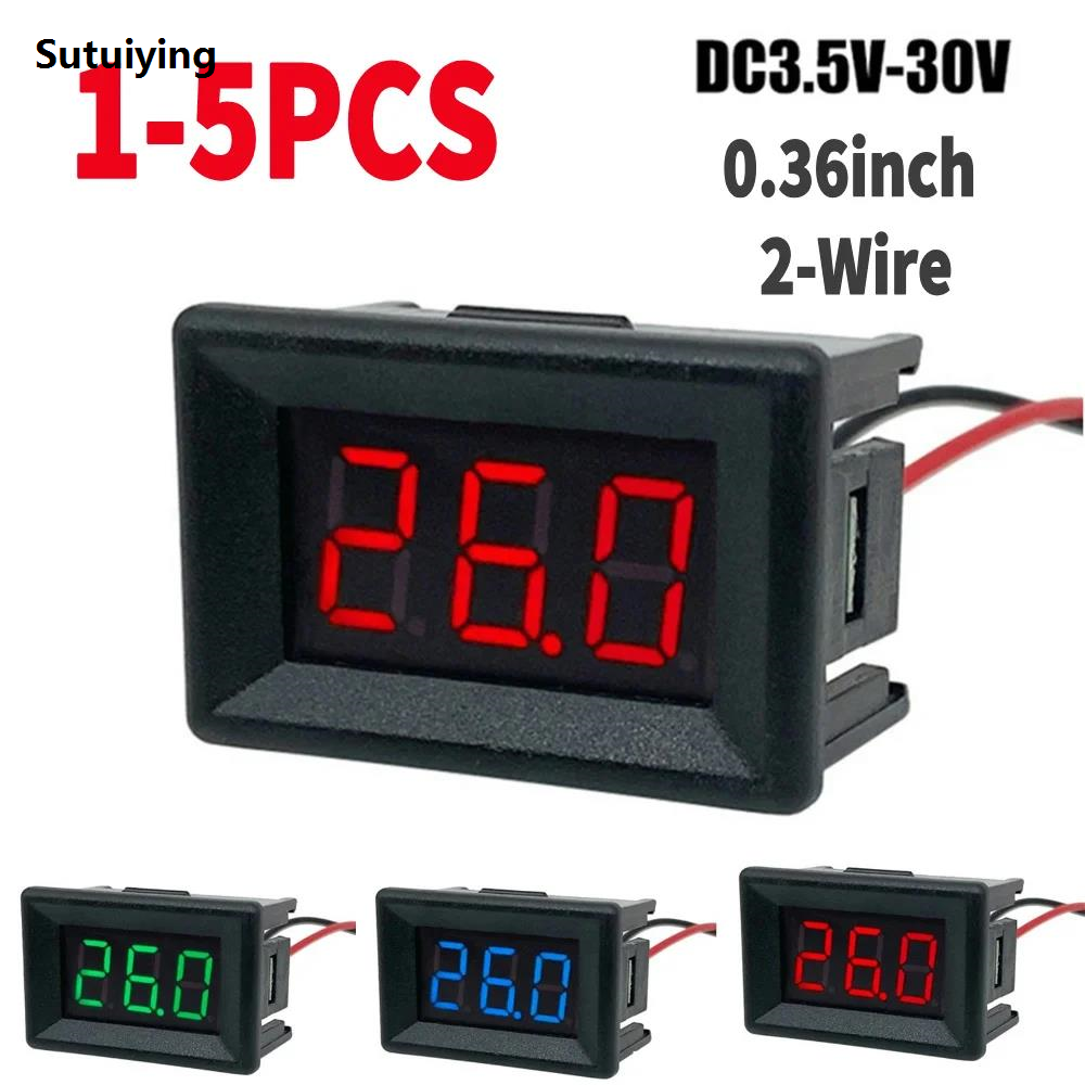Sutuiying 0.36 Inch DC0-30V 3 Bits Voltmeter Tester Digital LED Mini 2025 New Display Module LED Digital Voltmeter for Car Motorcycle