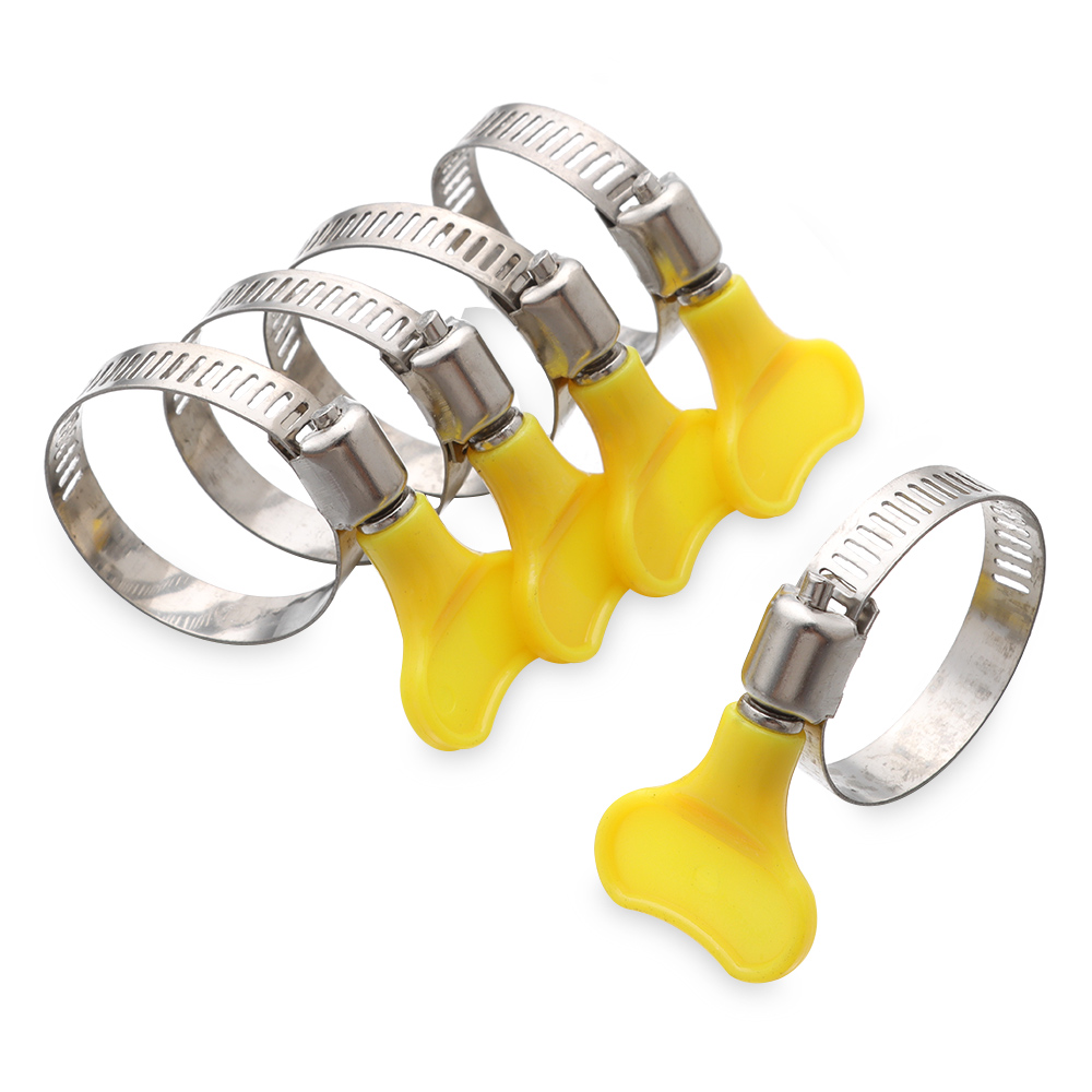Stainless Steel Handle Hose Clamp T Bolt Circular Air Water Pipe Gas Exhaust Hose Clip Welding Sealing Powerful Fasteners