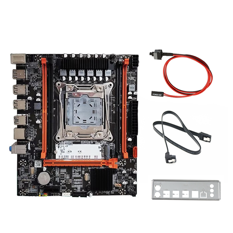 X99H Desktop Motherboard+Switch Cable LGA2011-V3 B85 Chip DDR3X4 ECC Slot M.2 NVME PCI-E 3.0 X16 SATA3.0, Easy Install
