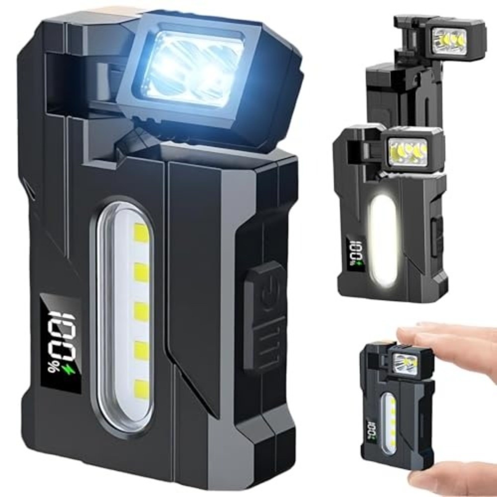 New Handheld Flashlight Waterproof Adjustable Pocket Light Dual Light Rechargeable Mini Light Outdoor Emergency
