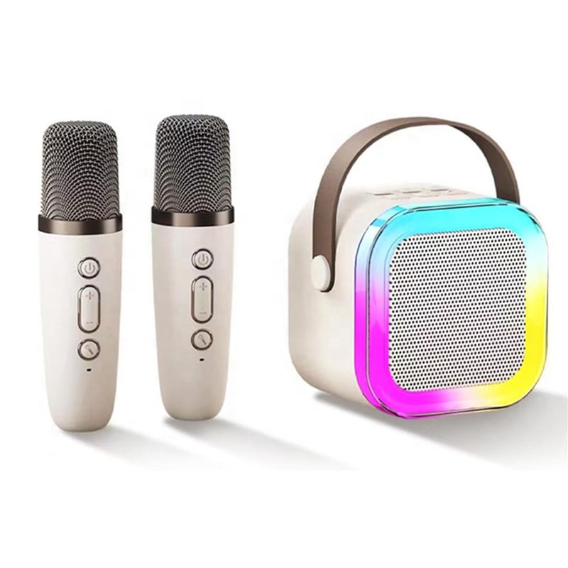 Portable Wireless Karaoke Speaker with 2 Microphones - Bluetooth K12 Mini Karaoke System for Kids & Adults, Home & Outdoor Singing