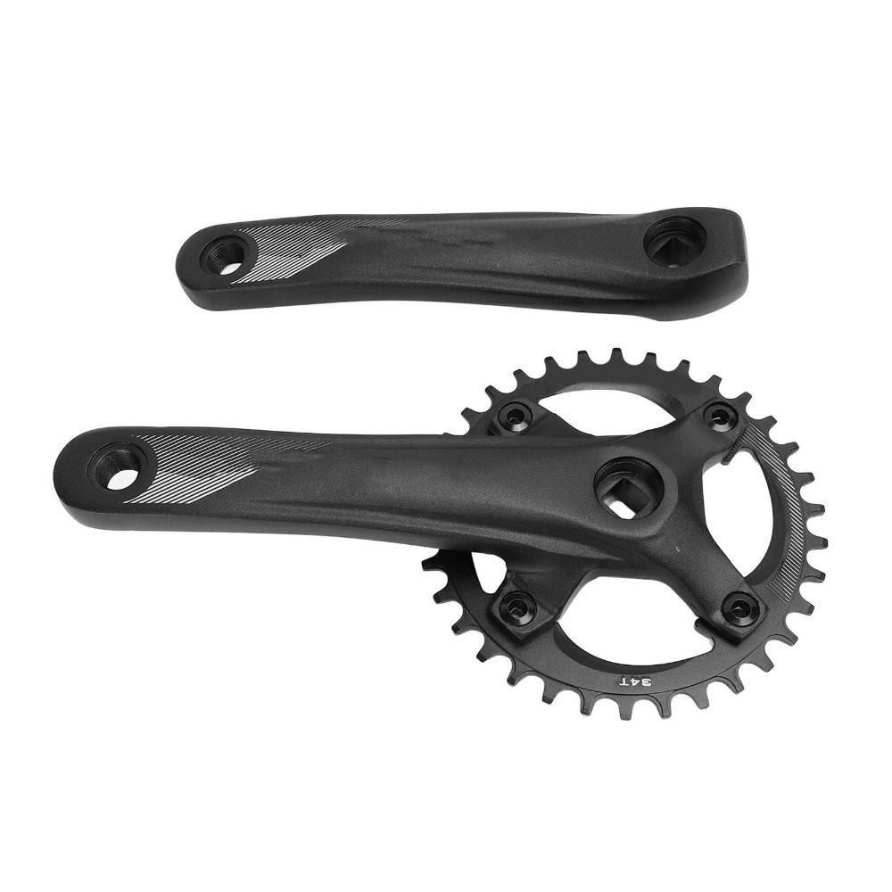 Durable 104 BCD Bike Single Crankset Aluminum Alloy Lightweight Bike Crank Arm Set Black 34T Mountain Bike Crank Arm Set Cycling Accessories