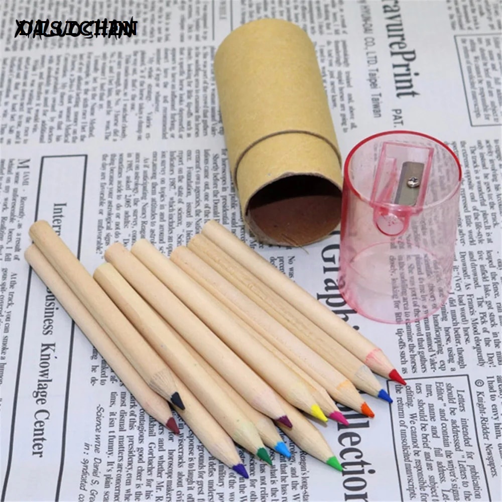 DISICHEN Luxury Kid Painting Stationary Supplies 12 Colors Drawing Writing Wooden School Student Artist Colored Pencils Box Drawing