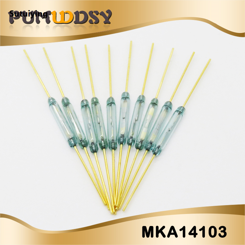 Sutuiying 10PCS Reed Switch Plastic Type MKA14103 MKA10110 GPS-14B GPS-14A Sales promotion 2*14MM Anti-Vibration Damage Magnetic Switch NC Normally Closed