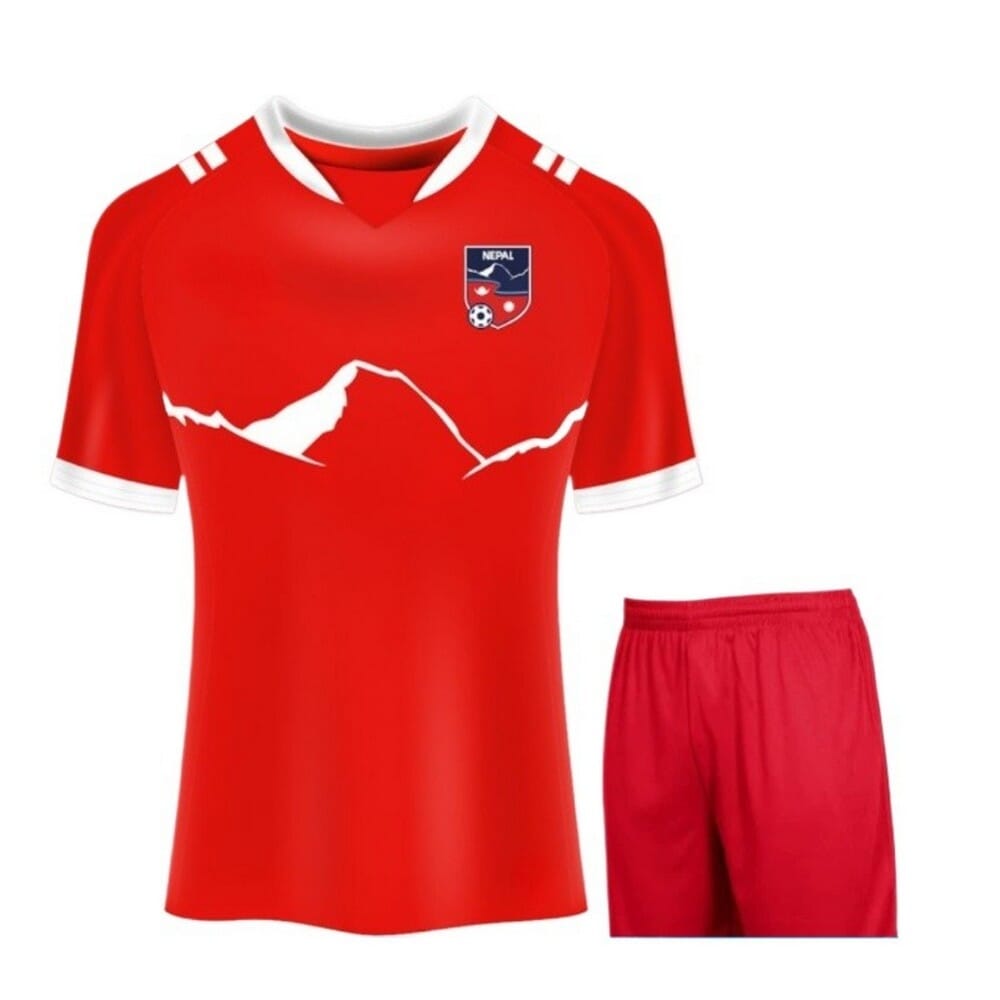Nepal Football Jersey Red Color Set For Men -Red Color