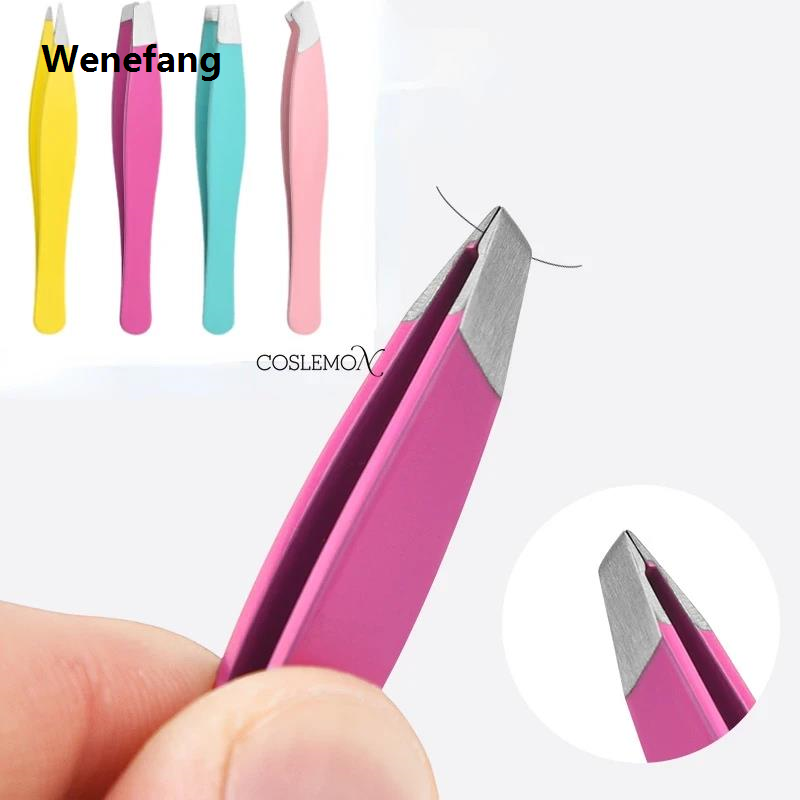 Wenefang 1 Pc Eyebrows Tweezers Trimmer Professional Beard Eyelash Brow Face Hair Removal Tweezer Beautfy Makeup Stainless Steel Tools