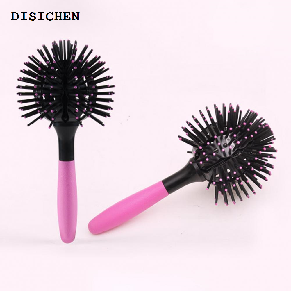 DISICHEN Luxury Women Curl Comb Heat-Resistant 3D 360 Degree Hair Styling Plastic Head Massage Spherical Brush For Salon
