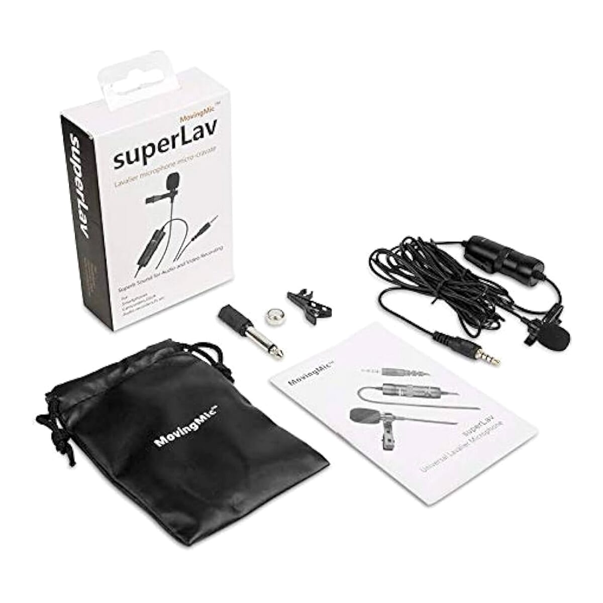 SuperLav Omnidirectional Lavalier Microphone: Clip-On, Smartphone, DSLR, PC, Ideal for Vlogging and Video Recording