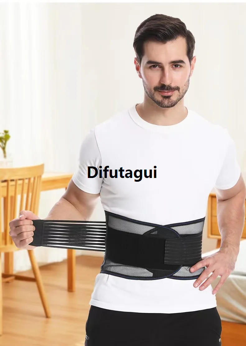 Difutagui New specials Waist Air Traction Brace Belt Spinal lumbar Support Back High Quality Relief Belt Backach Pain Release Massager Unisex Physio Decompression