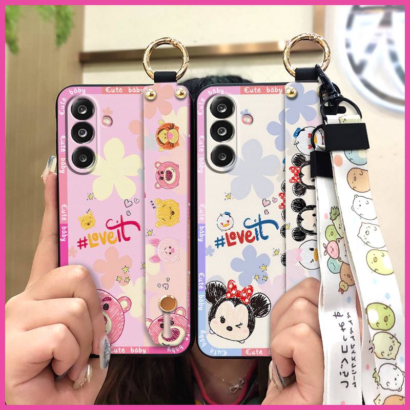 Kickstand Wristband Phone Case For Samsung Galaxy M36 5G/F36 5G/SM-M366B/E366B Back Cover Silicone Dirt-resistant Ring