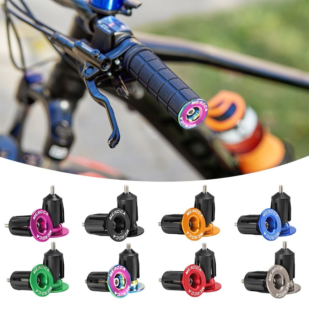 2pcs New DIY Bicycle Handlebar Plugs Bike Ornament Aluminum Alloy Handlebar End Plug Easy Installation Bicycle Accessories Handle Grip Caps