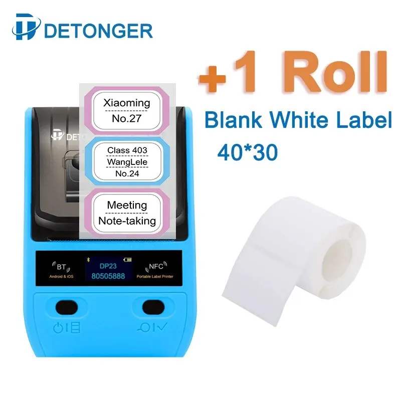DETONGER Wireless BT for Mobile Phone Ipad Android IOS Mini Portable Thermal Label Maker 20 To 50mm Printer