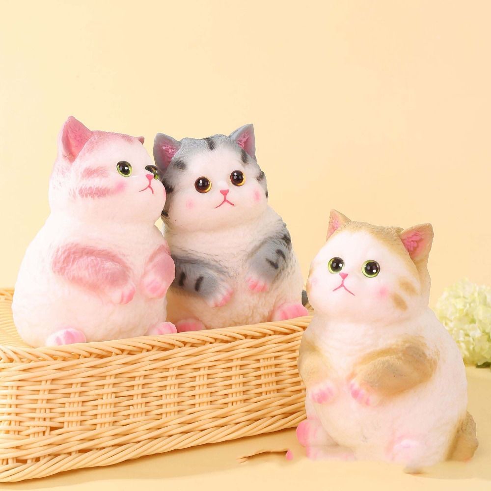 Cute Slow Rebound Big Cat Doll Squeeze Toy Animal Cartoon Simulation Cat Squeeze Toys Soft Mini Cat Fidget Toy Office