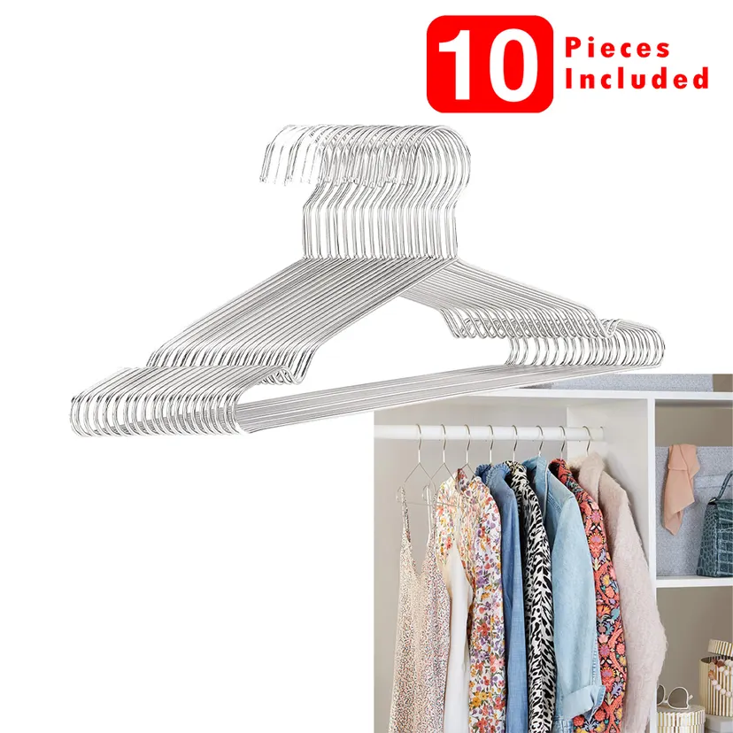 10-Pack Stainless Steel Clothes Hangers