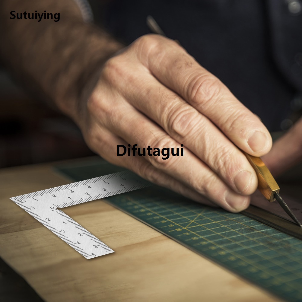 Difutagui Sutuiying Mini L Square Ruler Measuring Layout Tool Stainless Steel Square Portable Sales promotion 90 Turning Ruler Precision For Building Framing Gauges