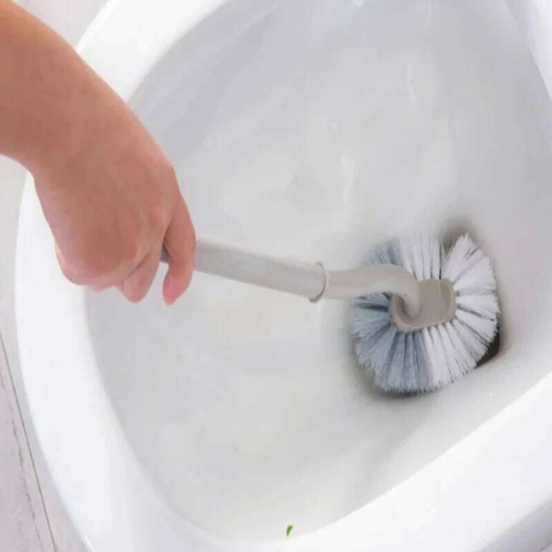 Plastic Curved Long Handled Creative No Dead Angle Soft-Bristled Toilet Cleaning Brush