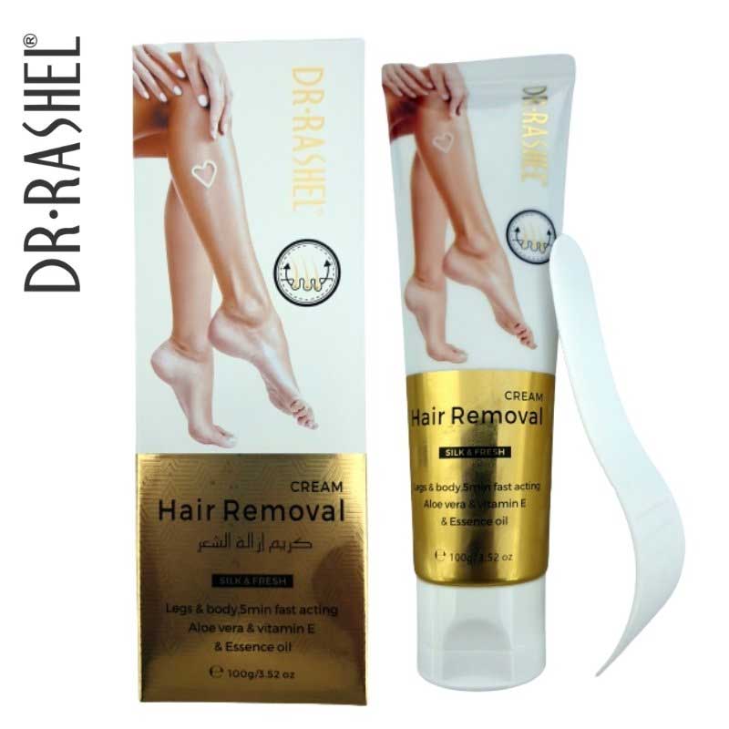 Dr.Rashel Aloe Vera & Vitamin E Silky Legs Underarm Bikini Line Body Depilatory Cream Hair Removal Cream - 100g