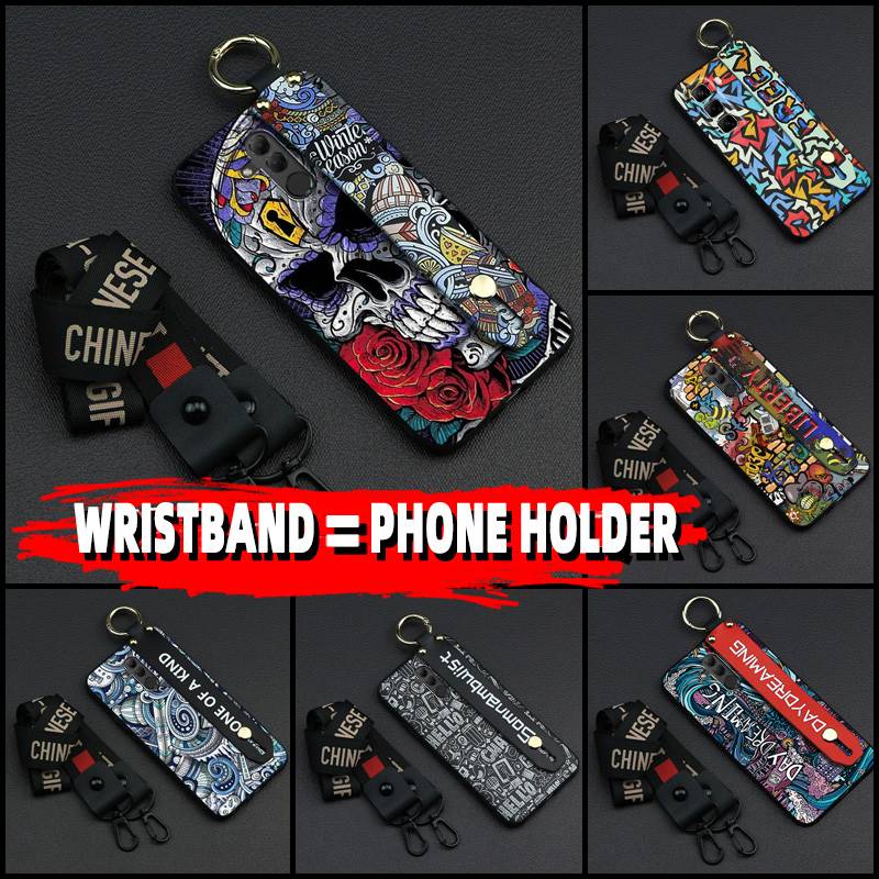 Lanyard Back Cover Phone Case For infinix Hot60 Pro 4G Kickstand Shockproof Phone Holder Personality Waterproof Graffiti