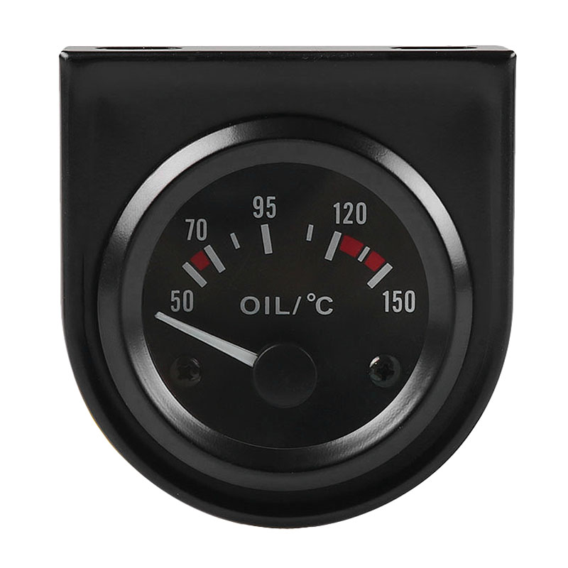 NAMUNY 2 inch 52mm 12V White LED Pointer Car Oil Temp Temperature Gauge with Sensor Black
