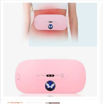 NepLiving Women Abdominal Heated Waist Belt Home Hotel Portable Multiple Modes Belly Vibration Heating Massager Rechargeable Waistband Pink