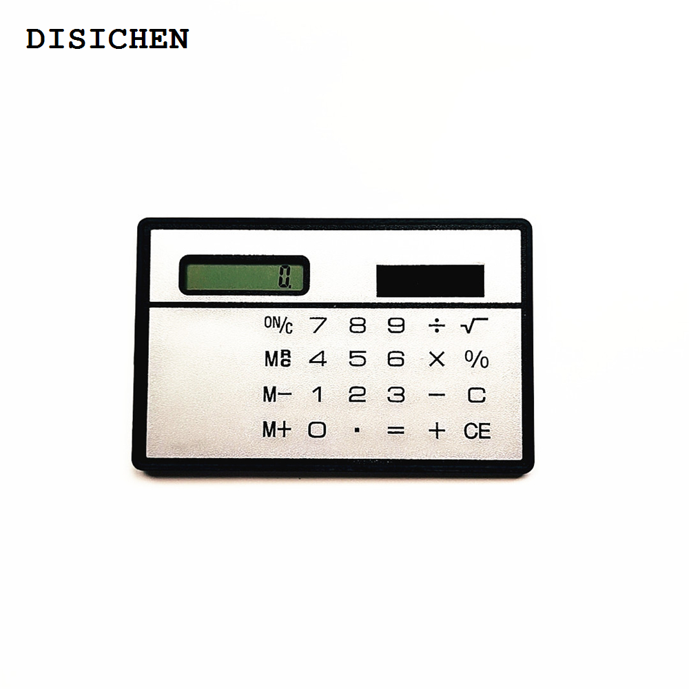 DISICHEN 2025 New 1PC New Portable Solar Calculator Mini Ultra-thin Credit Card Size 8-digit Solar Pocket Calculators For Office School 85x55x2mm