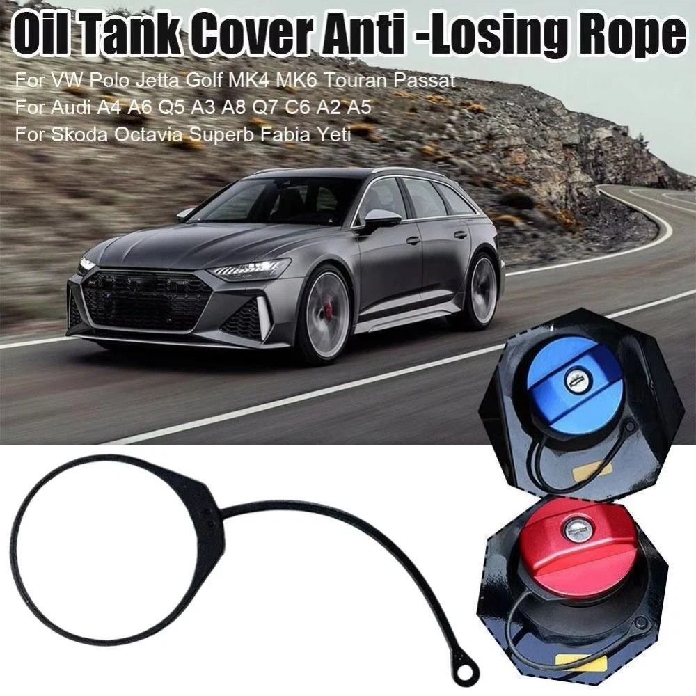 Replacement Black Car fuel cap rope Durable Retaining Strap Anti loss rope for fuel cap Anti-Lost Design Cover Cable Fuel cap wire connecting rope Automobile Use