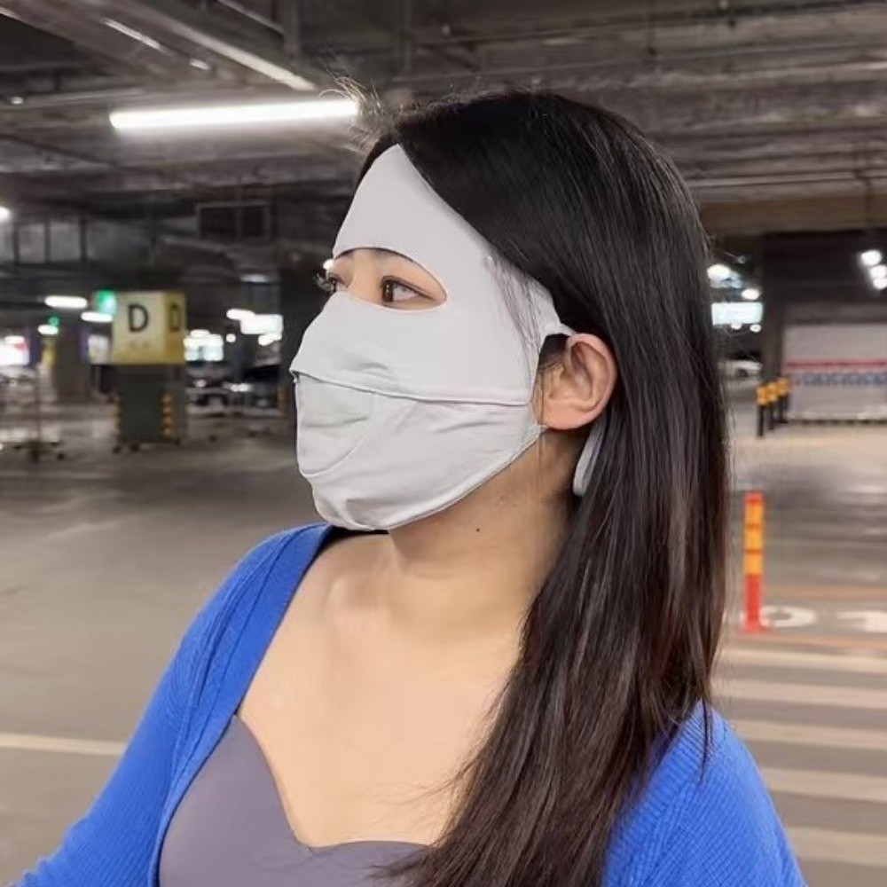 New Drinkable Water Design Full-face Sunscreen Breathable Moisture-wicking UV-resistant Face Face Bikini Adjustable Ice Silk Face Protection Fishing