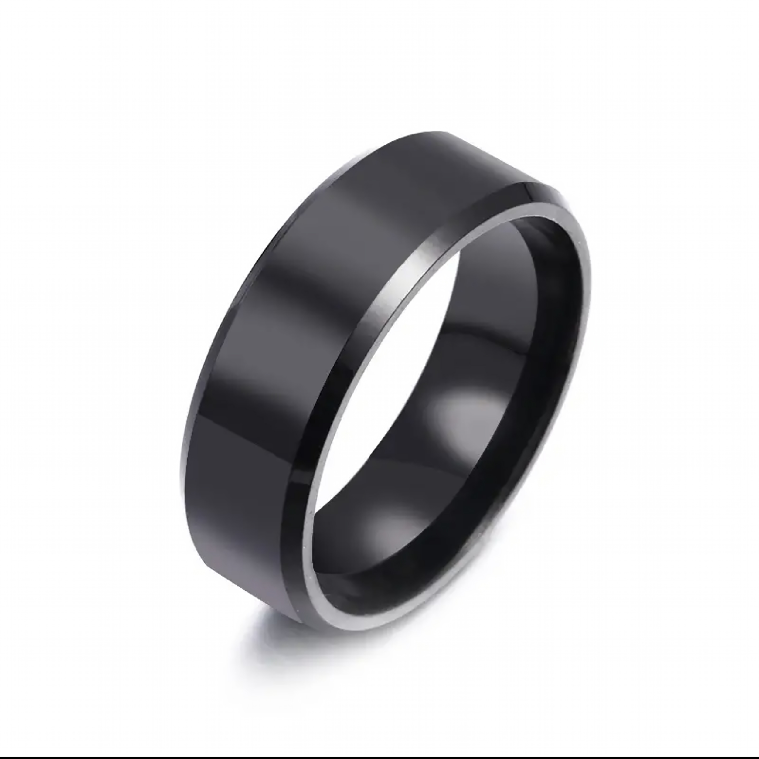 Stainless Steel Black Rings For Men And Women | Black Solid Stainless Steel Casual Fashion Unisex Ring | Casual Unisex Ring