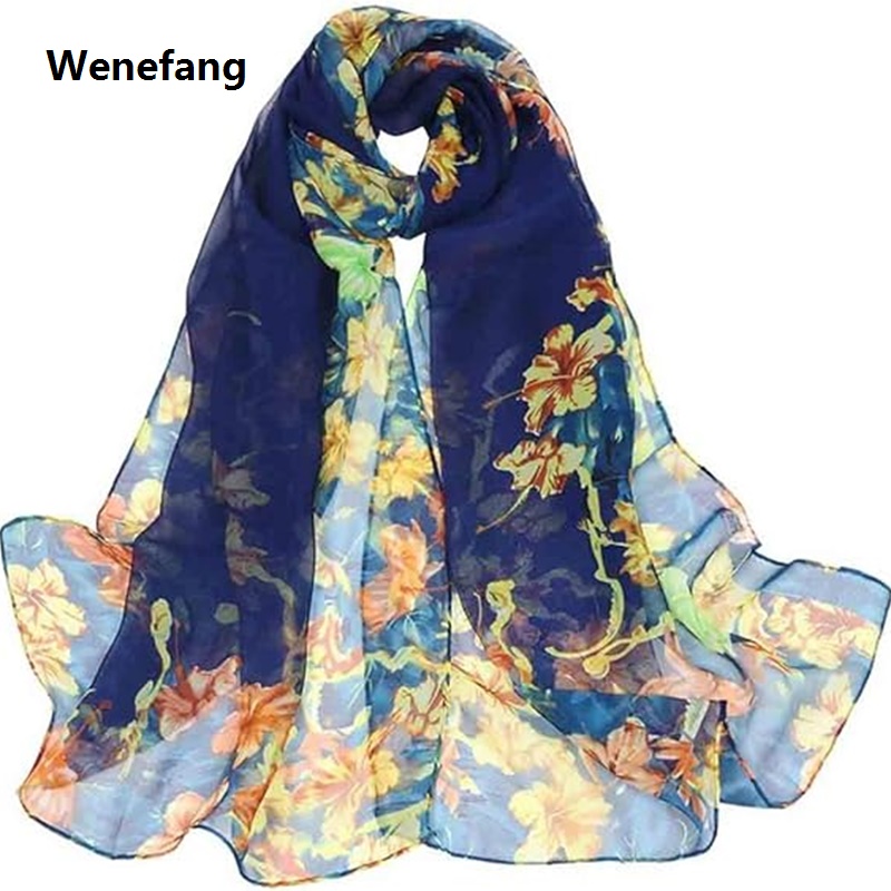 Wenefang 2024 New Fashion Summer Women Paisley Beach Scarf Chiffon Silk Shawls New Headband Female Headband Wraps Sunscreen Hijab Wholesale