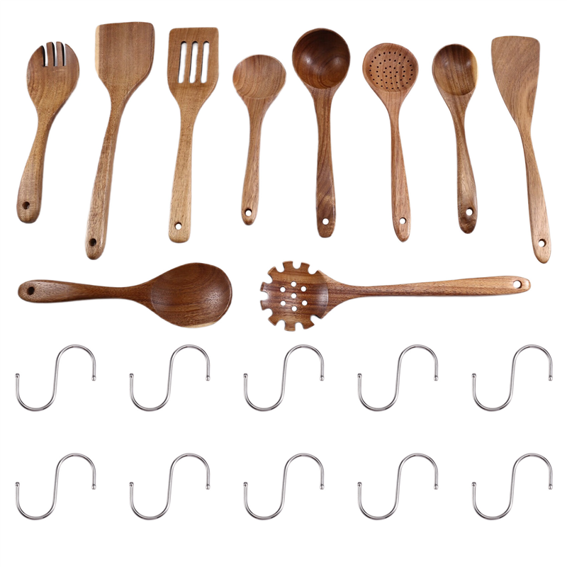 10-Piece Wooden Spoons for Cooking Comfort Grip, & , Perfect for Non-Stick Cookware